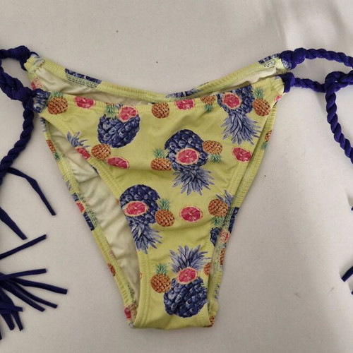 Despi bikini set top and bottom, purple and yellow, size large