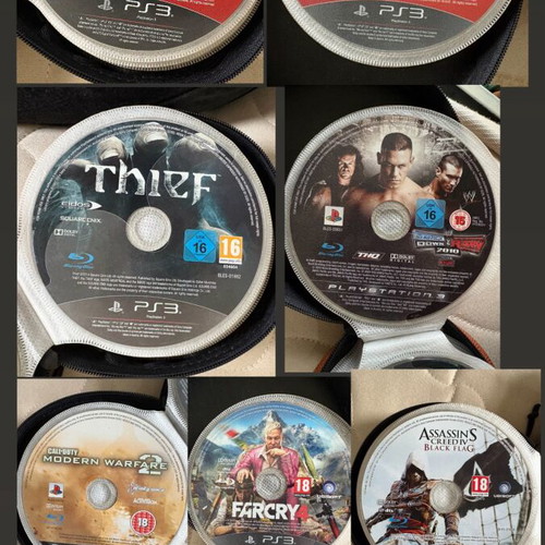 PS3 games used, no cases, some with light scratches
