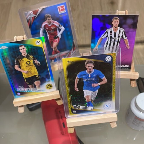 Numbered football player cards set of 4, new