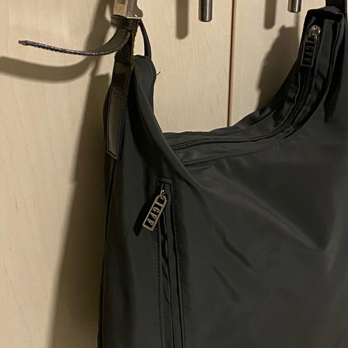 Gianfranco Ferre gray waterproof shoulder bag like new with olive strap