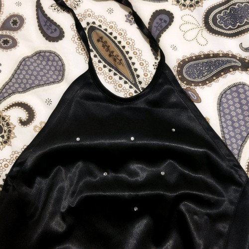 Satin blouse used, black, small size
