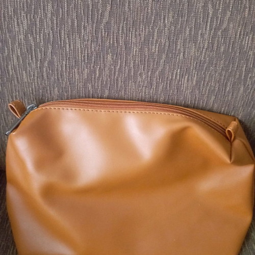Bag To Bag shoulder bag used, tan leatherette with small pouch