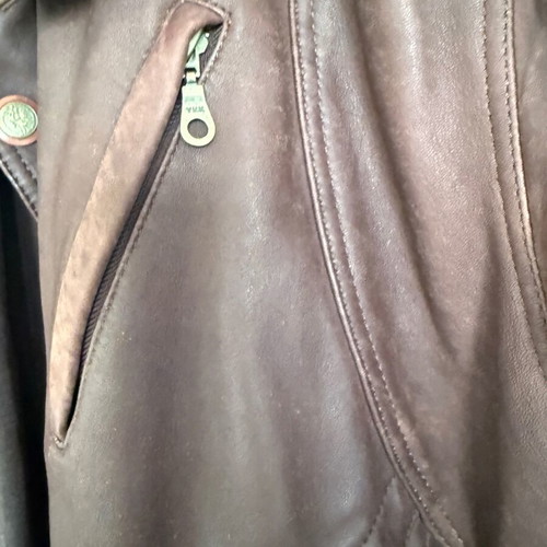 Vintage leather jacket μεταχειρισμένο, νούμερο 54, ζεστό καφέ