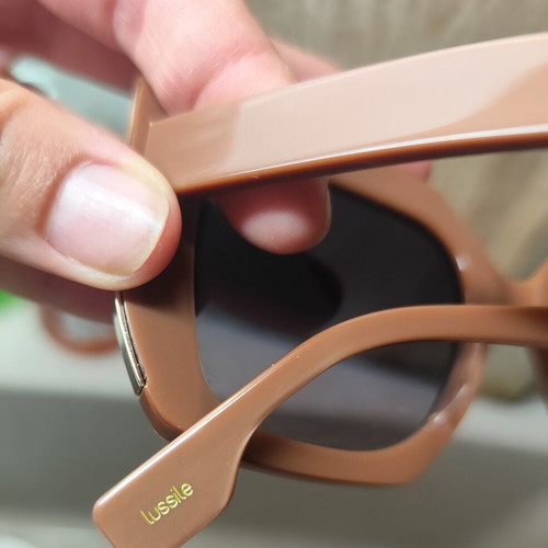 Lussile sunglasses like new, beige and brown with gold detail