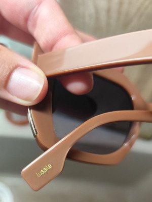 Lussile sunglasses like new, beige and brown with gold detail