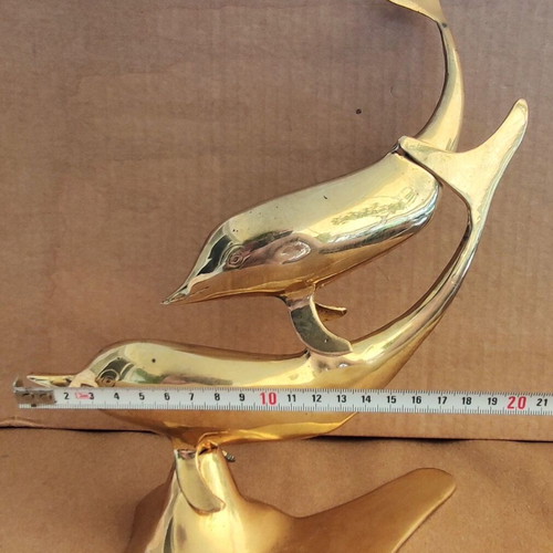 Brass decorative statue Dolphins like new