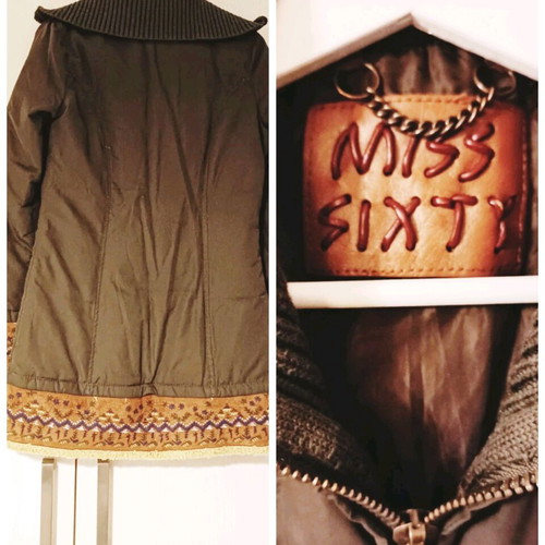 Long Puffer Jacket Miss Sixty like new, brown and green