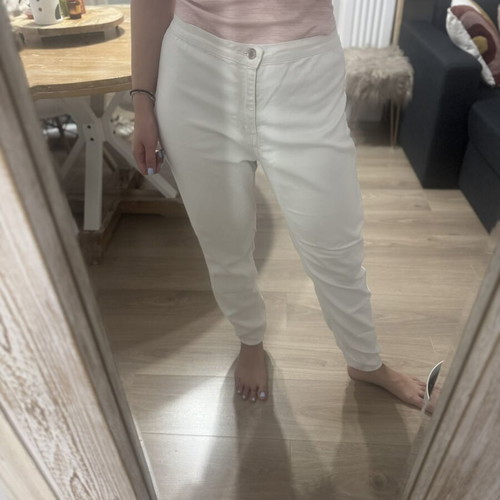Bershka white summer jeans pants used XL 42 14