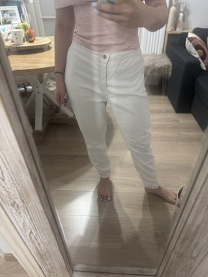 Bershka white summer jeans pants used XL 42 14