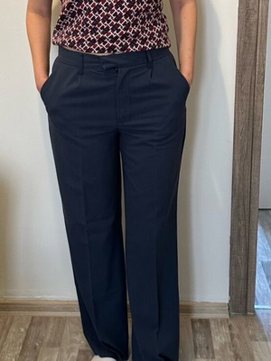 Pantelona blue fabric pants used, regular waist Pull & Bear size M