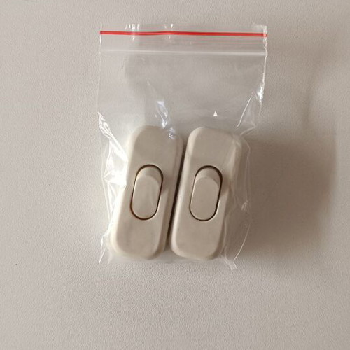 Set of 2 white cable switches for lighting, new