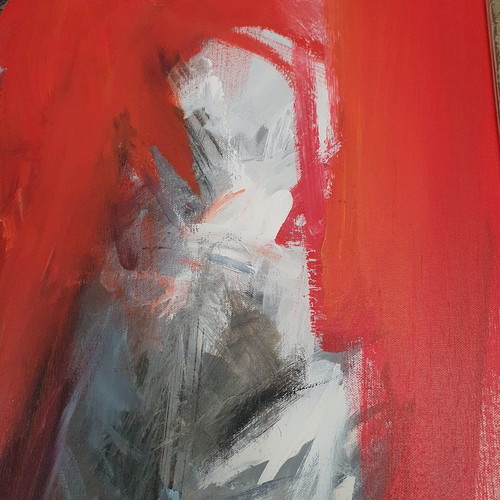 Painting by Eleni Mantzopoulou new, sculpture workshop theme