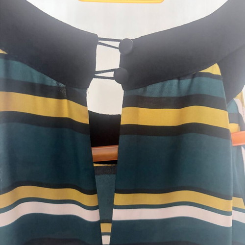 Attrattivo striped dress used, size L, black and green