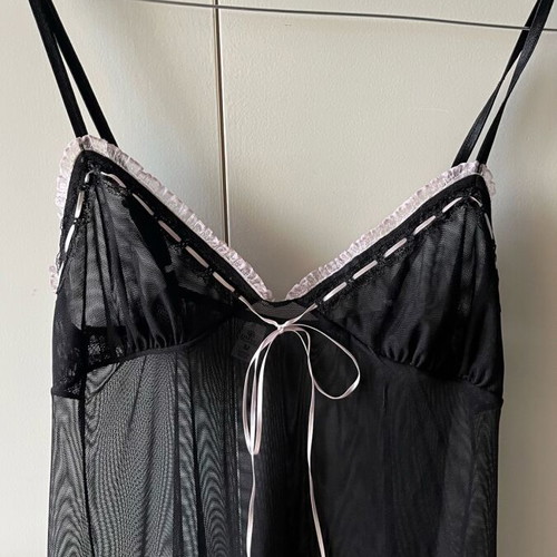 DiLei underwear see-through nightdress black M new