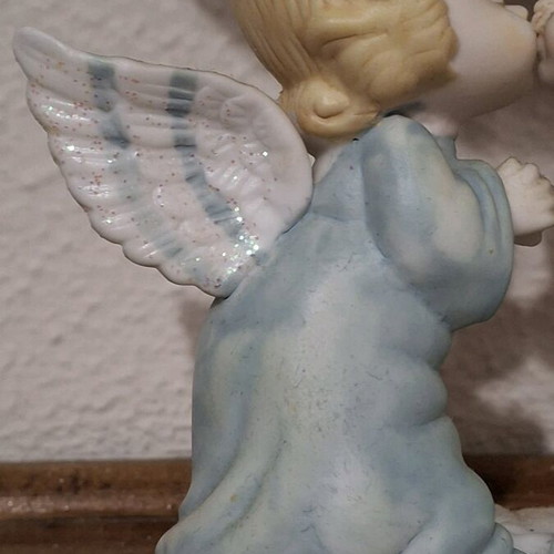 Vintage ceramic candlestick with angels 90s like new decorative