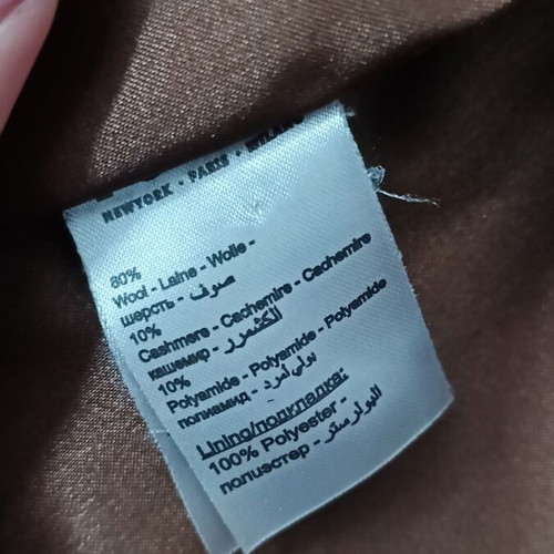 Wool & Cashmere Coat long, like new, brown, size L