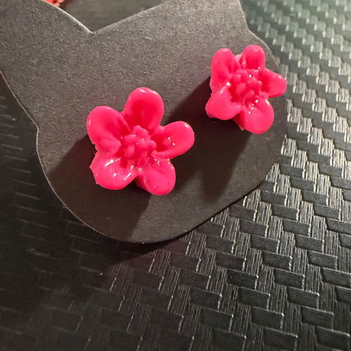 Pink lilies earrings handmade new