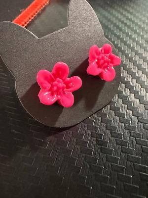 Pink lilies earrings handmade new