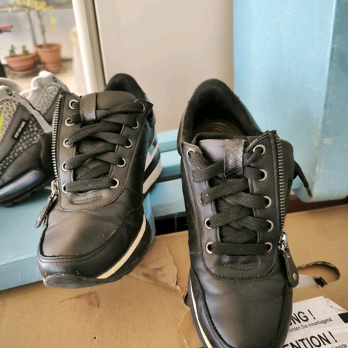 Tsakiris Mallas women's shoes used size 37 black and white with zipper and laces