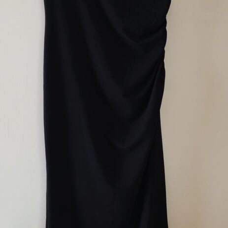 Shein long fitted dress with gathers black like new XS/S