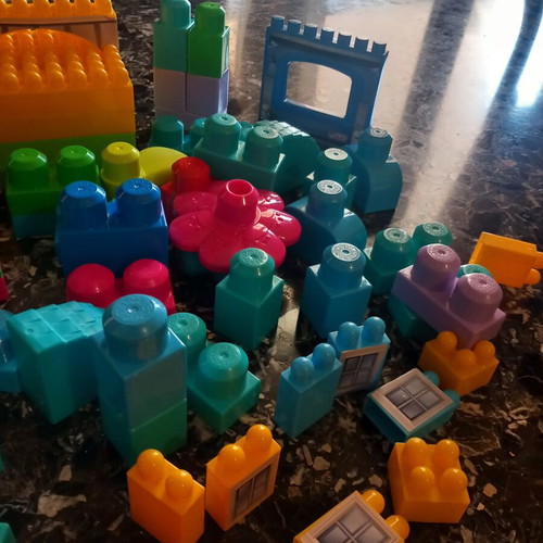 Mega Bloks First Builders colorful building blocks used