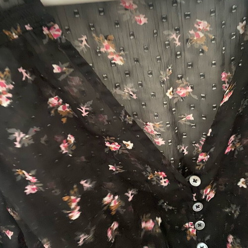 Urban Outfitters Sheer Floral Crop Top XS like new, black chiffon