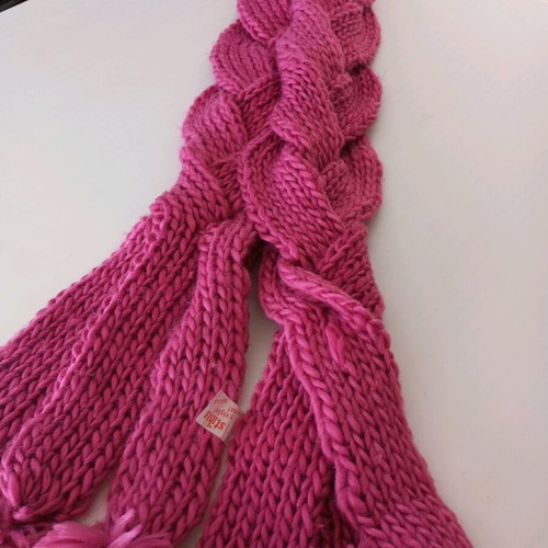Pink braided scarf new