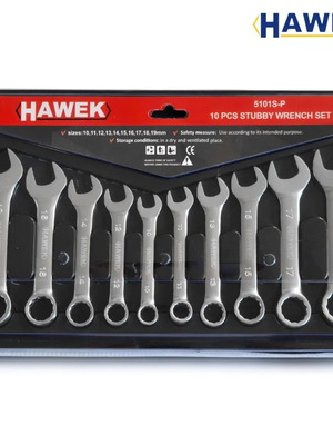 Hawek 10-piece short stubby wrench set new