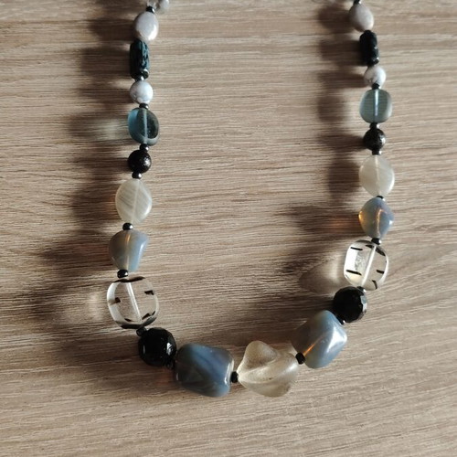 Summer necklace used, 20cm, colorful beads, clasp wear
