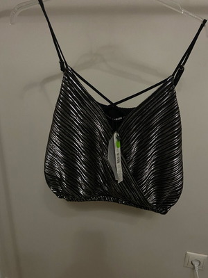 Women's top new, size small, black and silver