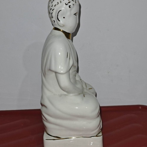 Vintage ceramic Buddha statue 35 cm handmade Fayance Greece like new