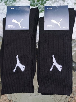Puma men's socks new, 2 pairs, black, size 41-45