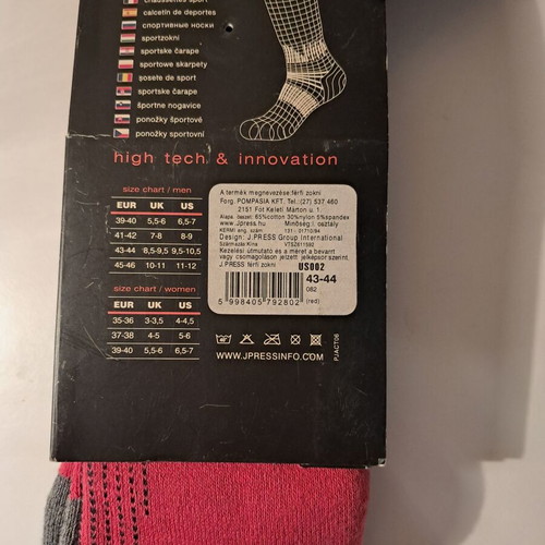 J.PRESS Active men's sports socks for winter sports size 43-44 new