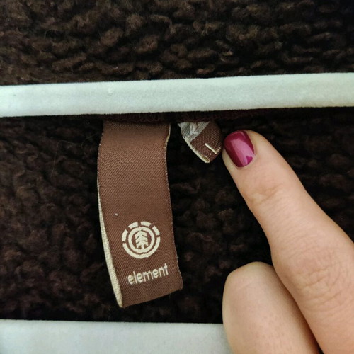 Element jacket brown with sheep lining like new, size M