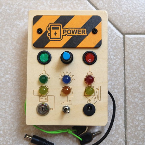Wooden Busy Board Montessori with LED Lights new