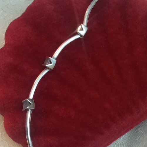 Silver 925 bracelet with blue zircon, used, wrist size 17.5cm