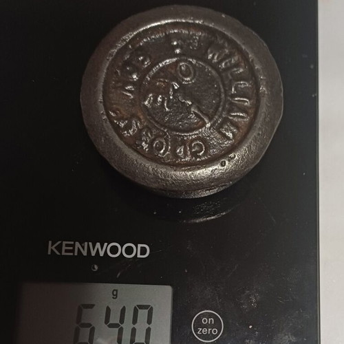 Weight used, vintage cast iron half oka by William Cross & Son