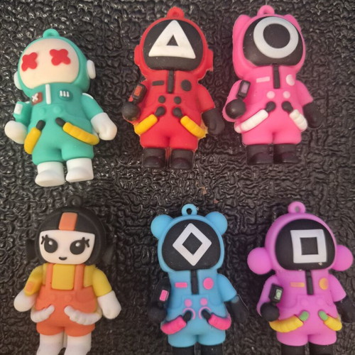 Squid Game silicone figures used, set of 6