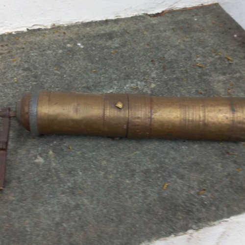 Old brass coffee-pepper grinder used