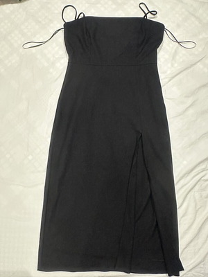 Little Black Dress Zara midi maxi with slit, like new