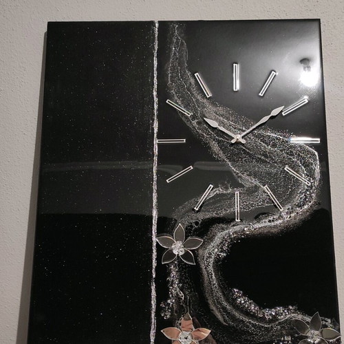 Wall clock new epoxy resin (liquid glass) analog