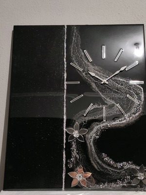 Wall clock new epoxy resin (liquid glass) analog