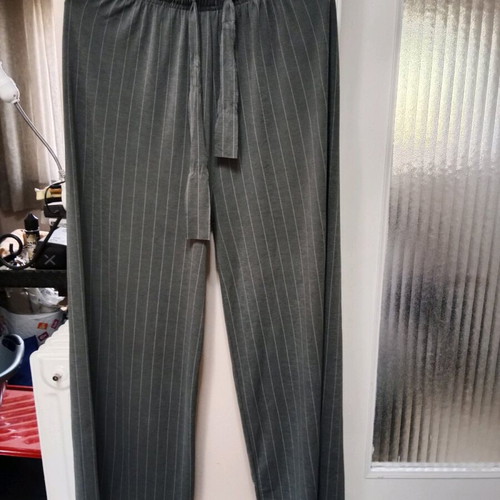 Women's pants used, summer striped gray olive size L