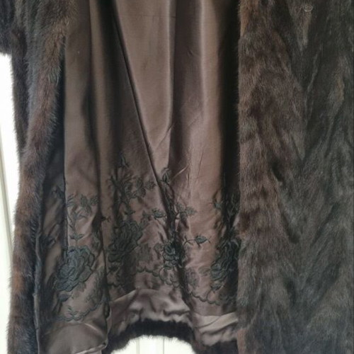 Women's mink fur coat like new, vintage, black and gray