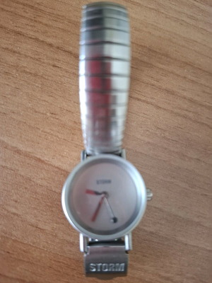 Storm women's wristwatch with unique glass and elastic silver bracelet
