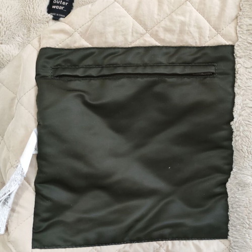 ZARA green parka jacket with fur lining, waterproof, size M