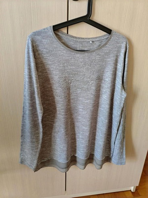 Gina Benotti long-sleeve fine sweater used, gray, size L