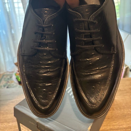 Zara leather men's casual shoes used, black, sizes 40.5-41