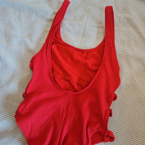 One-piece swimsuit used, red, size L