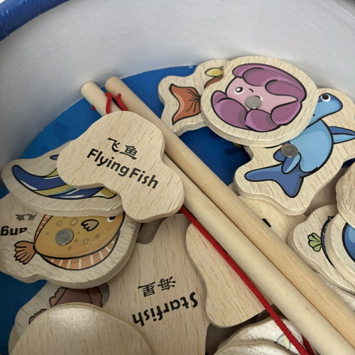 Wooden Fishing Game for Kids like new, educational